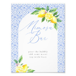 Mimosa Bar Lemon Italian Blue Tile Fotodruck