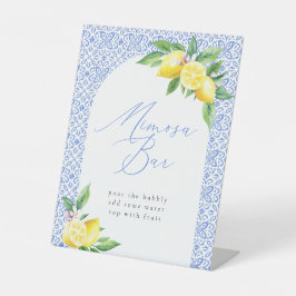 Mimosa Bar Lemon Italian Blue Tile Sockelschild