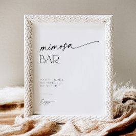 Mimosa Bar Minimalistisch Blak und White Script Sockelschild