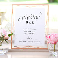 Mimosa-Bar Minimalistische Kalligrafie Schwarz und