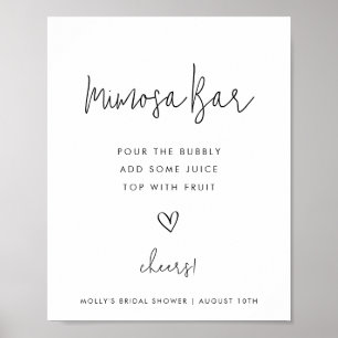 Mimosa Bar Minimalistische Schwarz-Weiß-Dusche Poster
