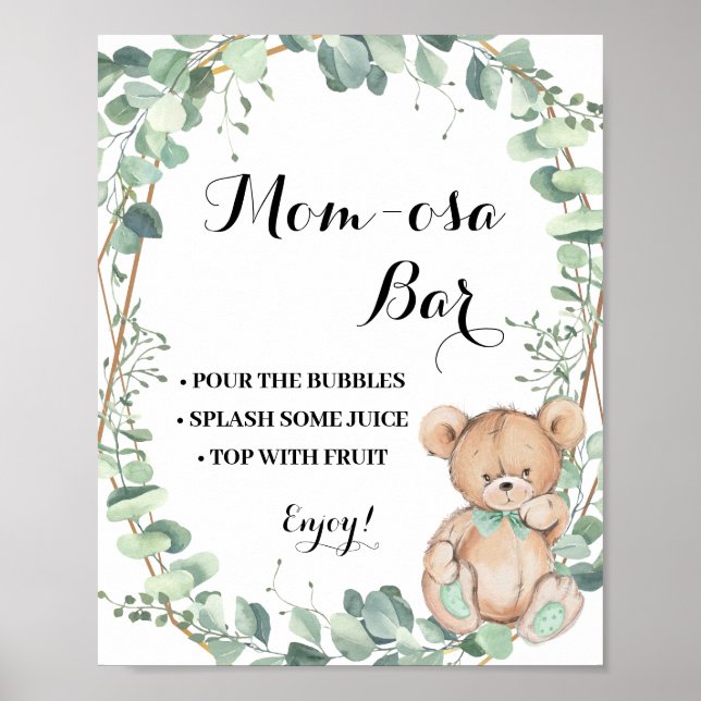 Mimosa Bar Momosa Bar Bear Greenerity Babydusche Poster (Vorne)
