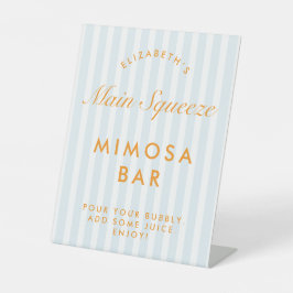 Mimosa Bar Orange & Blue Bachelorette Pedestal Sockelschild