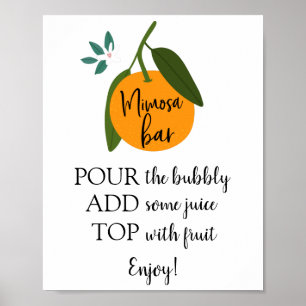 Mimosa Bar Orange Sign Poster