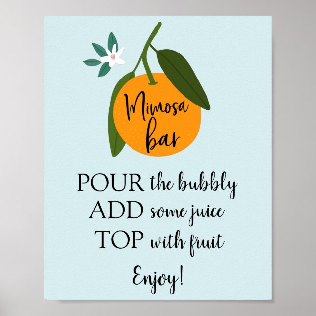 Mimosa Bar Orange Sign Poster (Vorne)