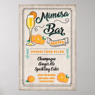 Mimosa-Bar-Party-Schild Poster