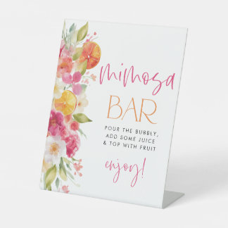 Mimosa-Bar-Podium-Schild Zitrus Brautparty Sockelschild