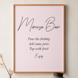 Mimosa Bar Rosa Brautparty Poster