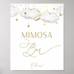 Mimosa-Bar-Schild, Baby Shower Spiel Poster
