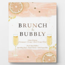 Mimosa-Bar-Schild – Pfirsich-Aquarell-Brunch & Bub