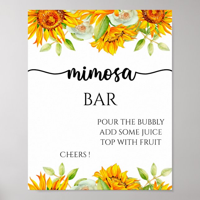 Mimosa-Bar-Schild Poster (Vorne)