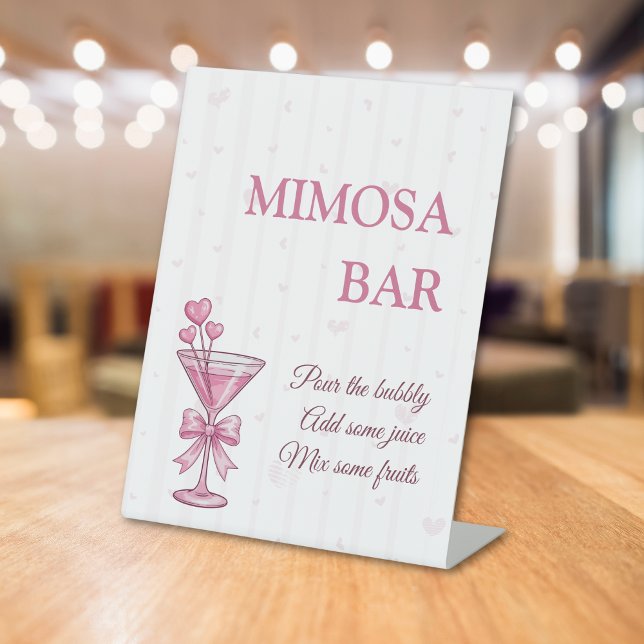 Mimosa Bar Sign | A Tiny Bit Engaged Bridal Shower Sockelschild (Von Creator hochgeladen)