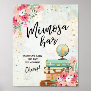 Mimosa Bar Sign Adventure Travel Showroom Tafel Poster