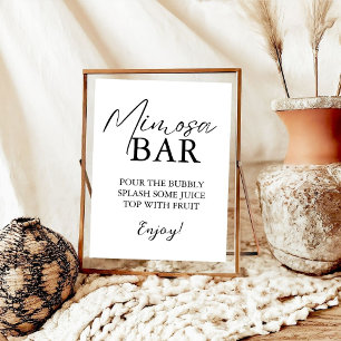 Mimosa Bar Sign Boho Brautparty Wedding Poster