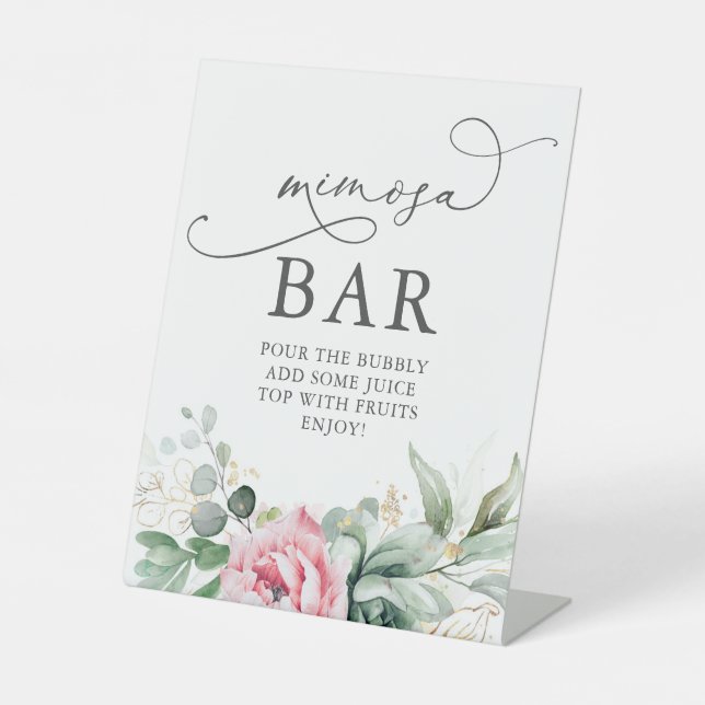 Mimosa Bar Sign for Brautparty Brunch Sockelschild (Vorderseite)