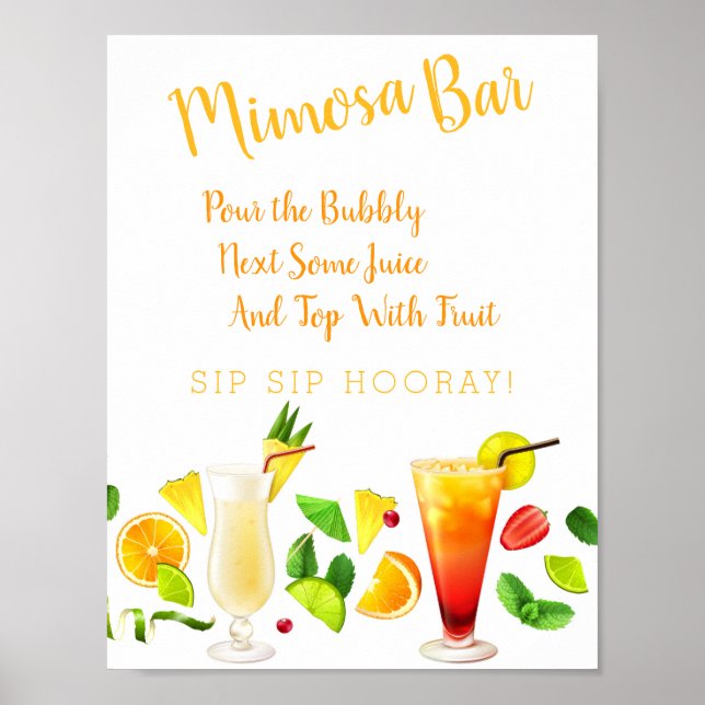 Mimosa Bar Sign Modern Wedding Poster (Vorne)
