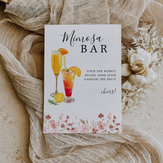 Mimosa Bar Sign, Rose Wedding Bar Sign, Einladung (Mimosa Bar Sign, Rose Wedding Bar Sign, Invitation)