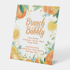 Mimosa Bar Sign – Watercolor Oranges & Champagne Sockelschild