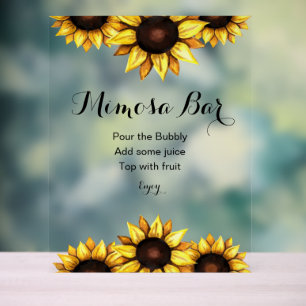 Mimosa Bar Sunflower Wedding Acrylschild