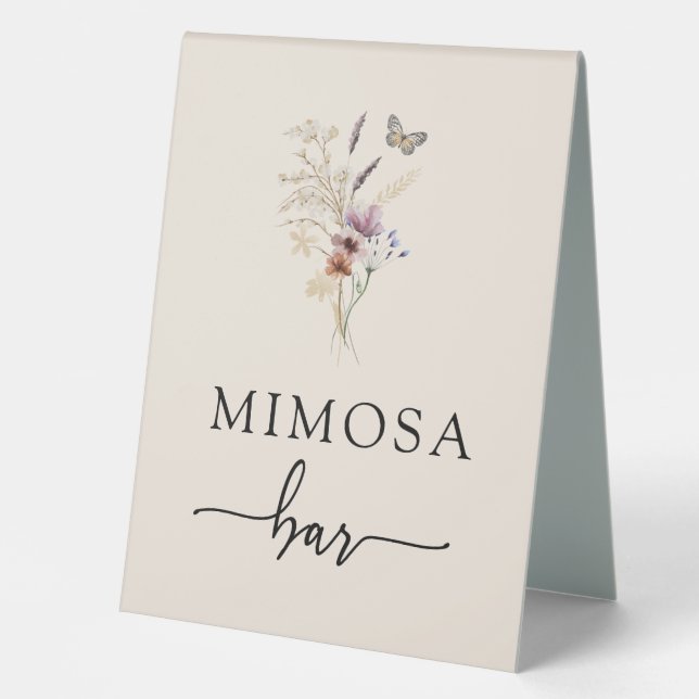 Mimosa Bar Tent Sign Tischaufsteller (Vorderseite)