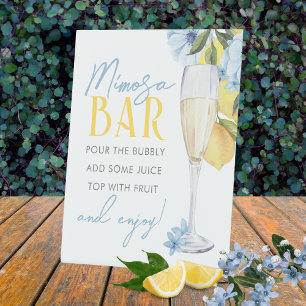 Mimosa Bar Watercolor Lemon Stehend Sockelschild