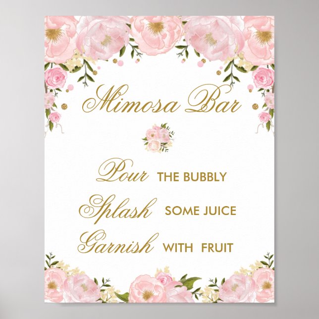 Mimosa Bar Wedding Dekoration Rosa Blütenfarben (Vorne)