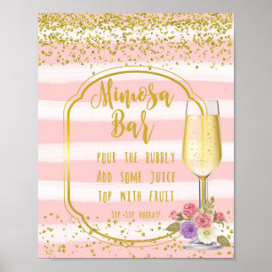 Mimosa Bar Wedding Schildkröte Konfetti Poster