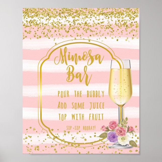 Mimosa Bar Wedding Schildkröte Konfetti Poster (Vorne)