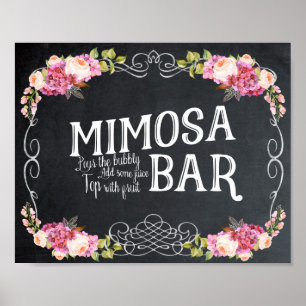 Mimosa Bar Wedding Sign Grillen Poster