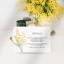 Mimosa Blume niedliche Frühjahrshochzeit Begleitkarte
