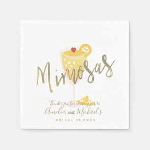 Mimosa Brautparty Vielen Dank Gold Yellow Serviette