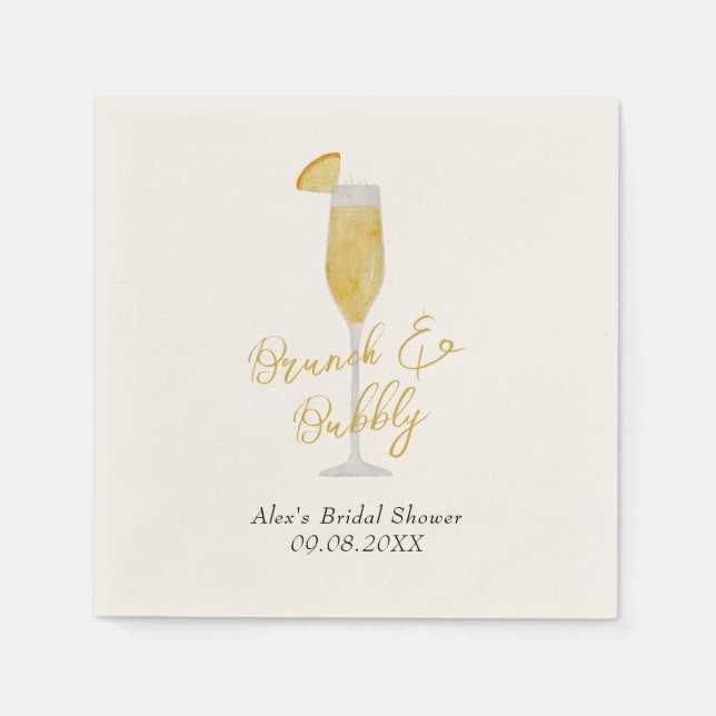 Mimosa Brunch Cocktail Brautparty Serviette (Vorderseite)