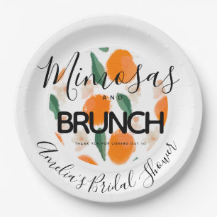 Mimosa-Brunch Handgezeichnete Brautparty Pappteller