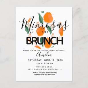 Mimosa-Brunch handgezeichnete  Brautparty  Postkarte