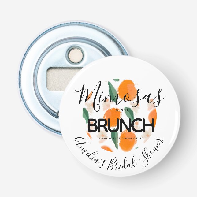 Mimosa Brunch Handgezeichnetes Brautparty Flaschenöffner (Vorderseite)