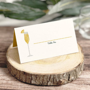 Mimosa-Brunch- und Bubbly-Shower-Tischnummer Platzkarte