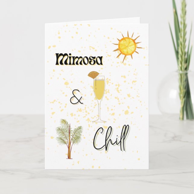 Mimosa & Chill Note Card (Vorderseite)