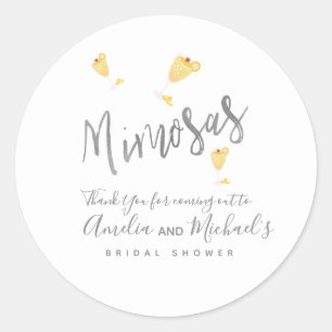 Mimosa Confetti Yellow Brautparty Vielen Dank Runder Aufkleber