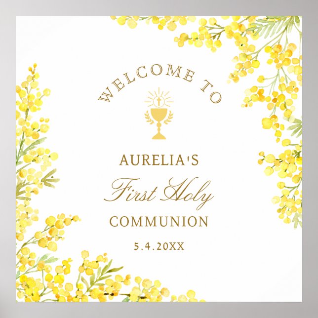 Mimosa First Communion Welcome Poster (Vorne)