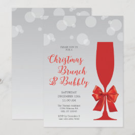 Mimosa Glass Christma Brunch und Bubbly Einladung