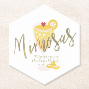 Mimosa-Junggesellinnen-Abschied Danke Gold Gelb Untersetzer
