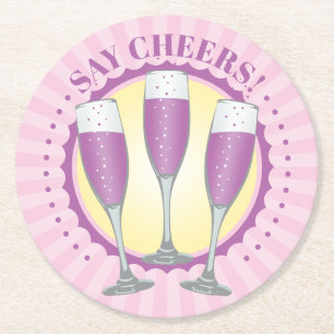 Mimosa Lila Champagne Brillen Paper Untersetzer