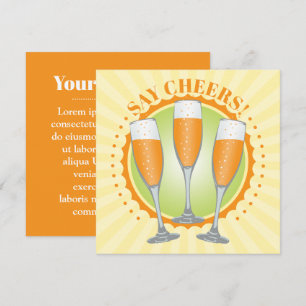 Mimosa Orange Champagne Brillen Einladungskarte