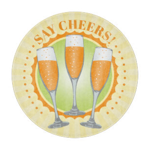 Mimosa Orange Champagne Brillen Schneidebrett
