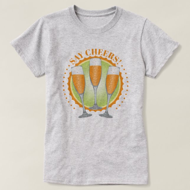 Mimosa Orange Champagne Glasses T - Shirt (Design vorne)