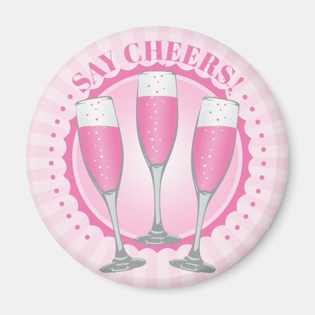 Mimosa Pink Champagne Glasses Magnet (Vorne)
