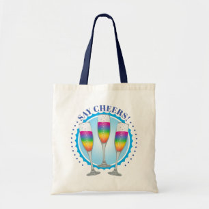 Mimosa Rainbow Champagne Brille Tote Bag Tragetasche