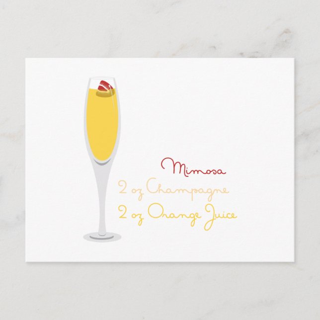 Mimosa Recipe Postkarte (Vorderseite)