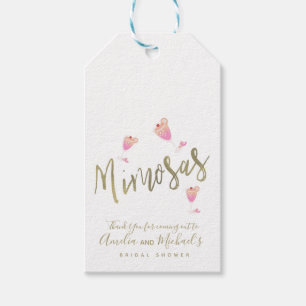 Mimosa-Rosa Hochzeitsdusche Danke Konfetti Geschenkanhänger