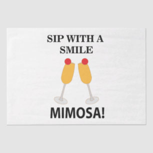 Mimosa Sip mit einem lächelnden Mimosa Seidenpapier
